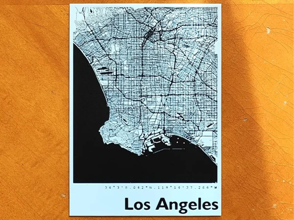 Quadro 3D Mapa de Los Angeles – Arte Minimalista - Image 2